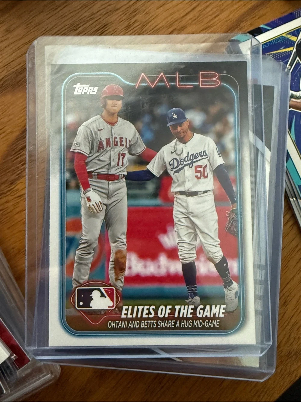Topps ohtani Card with White, Red, Blue Accents Han